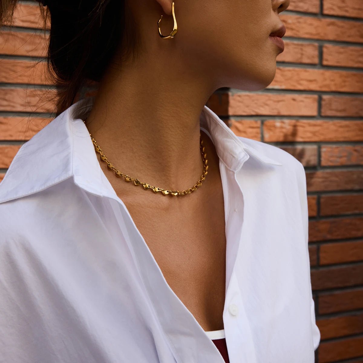 18K Gold Heart Buckle Necklace Waterproof - BeyoutifulSpot®