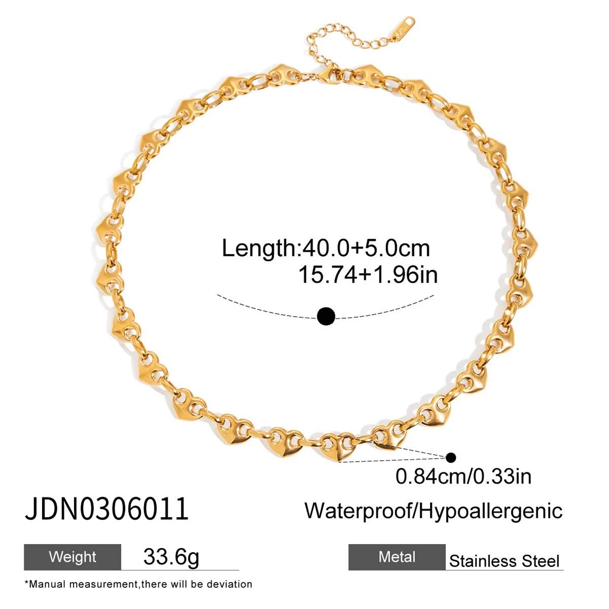 18K Gold Heart Buckle Necklace Waterproof - BeyoutifulSpot®