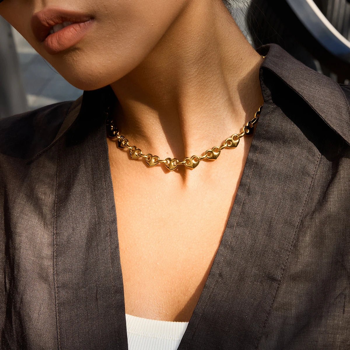 18K Gold Heart Buckle Necklace Waterproof - BeyoutifulSpot®
