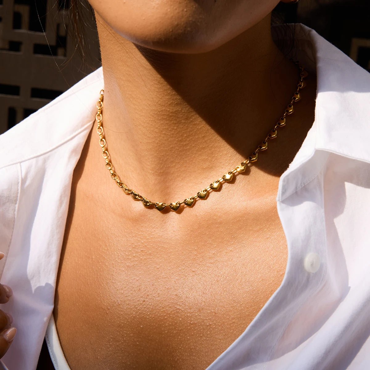 18K Gold Heart Buckle Necklace Waterproof - BeyoutifulSpot®