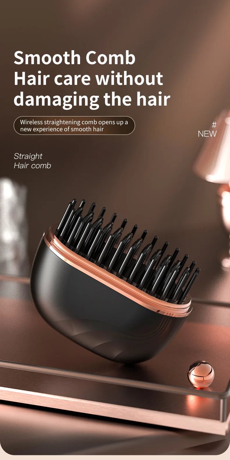 2025 New Mini Straightener Rechargeable Portable Hair Straightener Brush Anti - Scald Shell Cordless USB Charging Straighteners - BeyoutifulSpot®