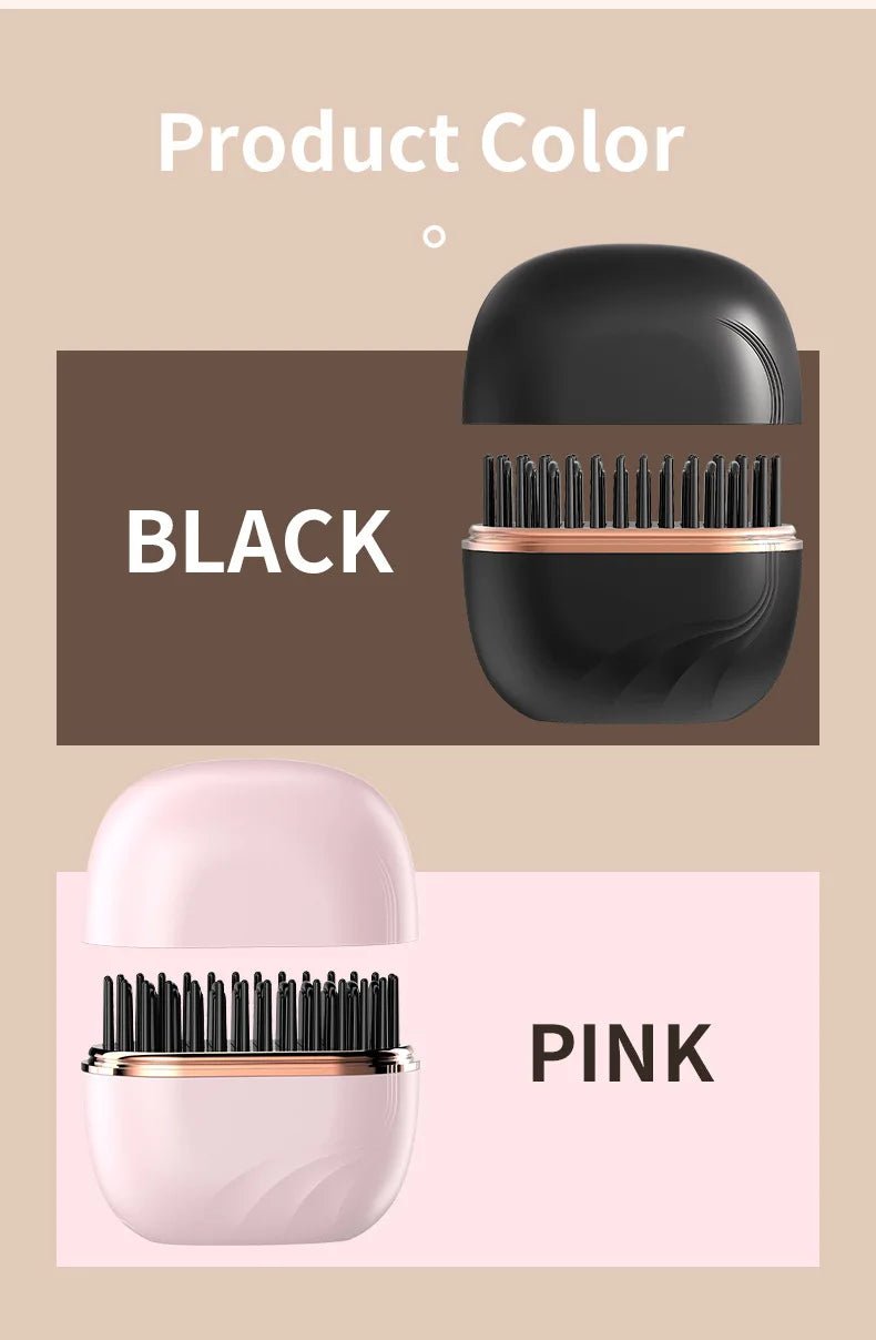 2025 New Mini Straightener Rechargeable Portable Hair Straightener Brush Anti - Scald Shell Cordless USB Charging Straighteners - BeyoutifulSpot®