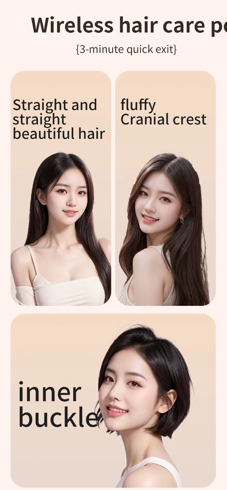 2025 New Mini Straightener Rechargeable Portable Hair Straightener Brush Anti - Scald Shell Cordless USB Charging Straighteners - BeyoutifulSpot®