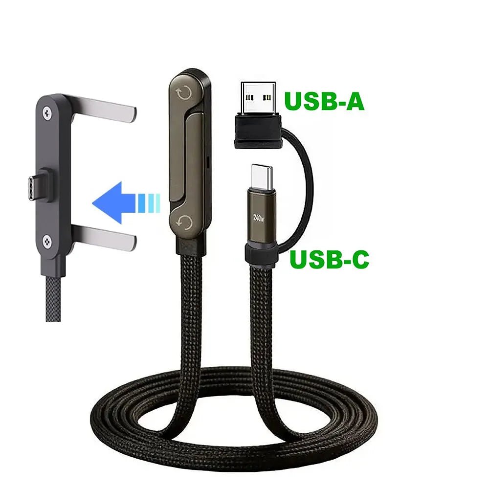 240W Fast Charging Cable with Built - In Phone Stand - BeyoutifulSpot®