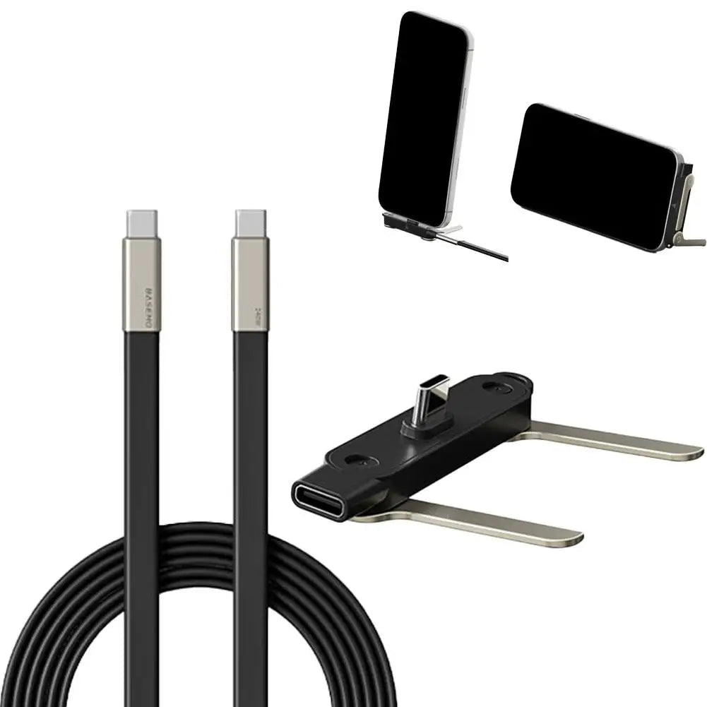 240W USB - C Fast Charging Cable with Phone Stand - BeyoutifulSpot®