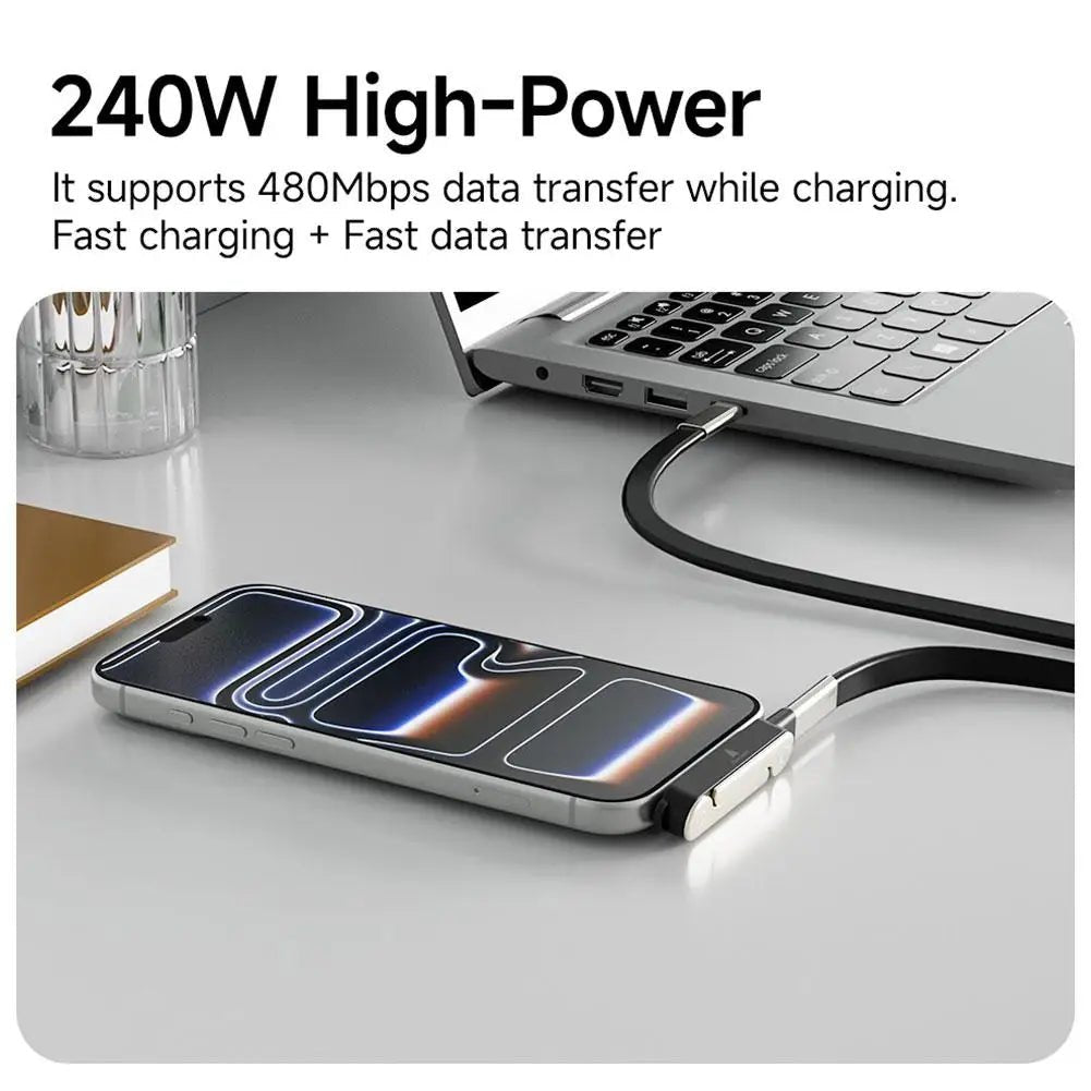240W USB - C Fast Charging Cable with Phone Stand - BeyoutifulSpot®
