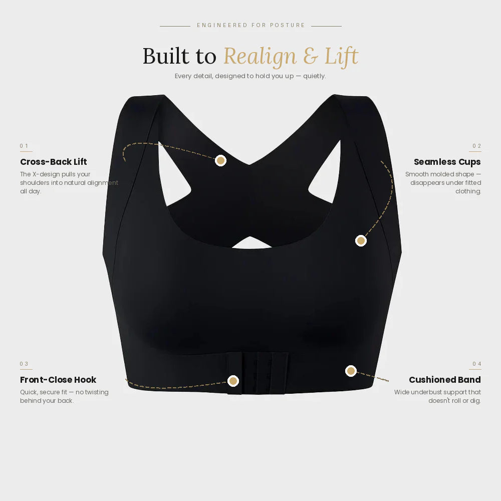 InvisiLift™ Seamless Push-Up Bra  Wire-Free Lift & Cross-Back Support