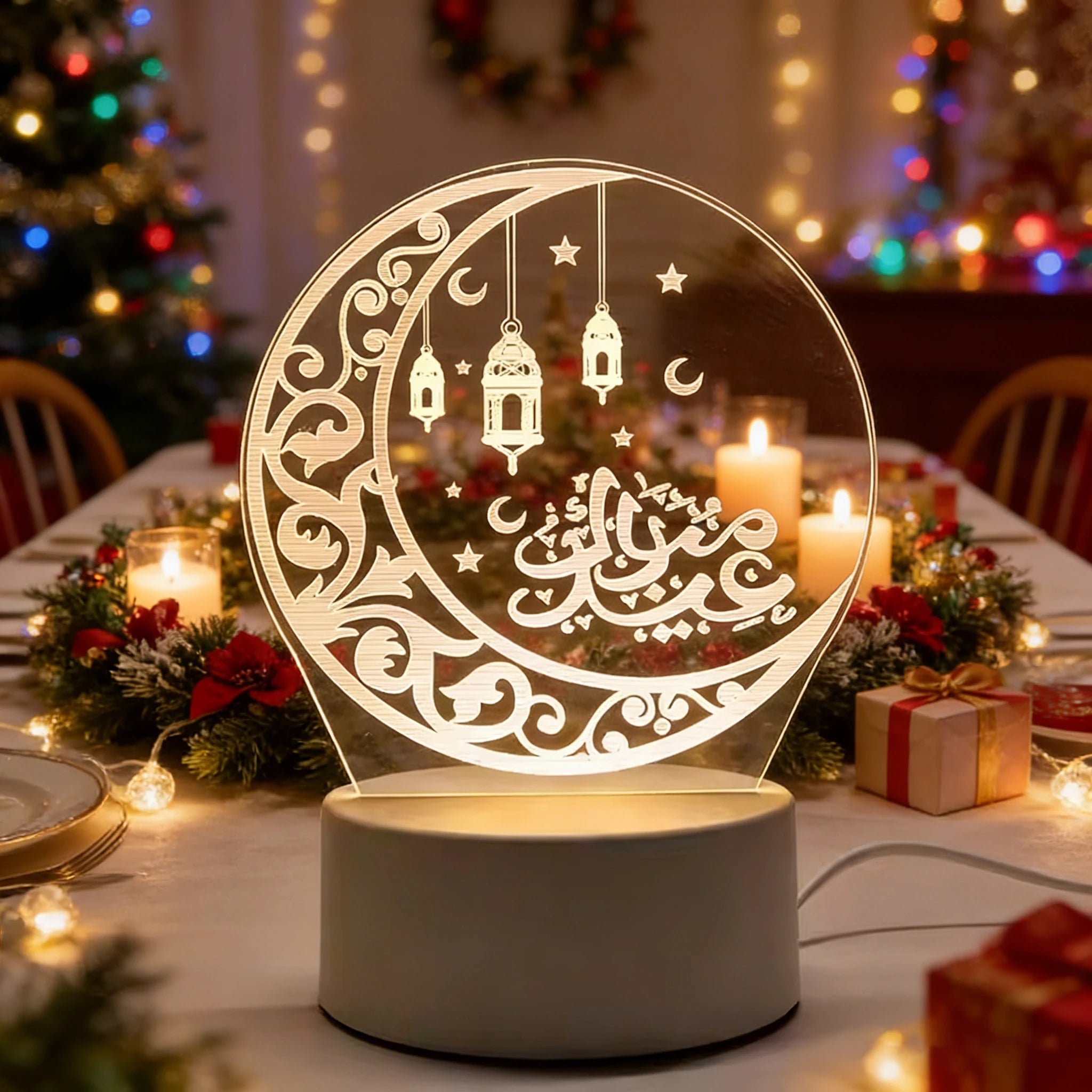 3D LED Eid Mubarak Light - Ramadan Decoration Table Lamp - BeyoutifulSpot®