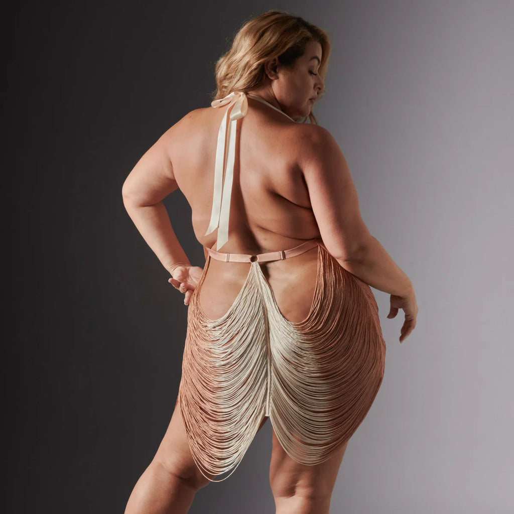 Allure Fringe Slip Dress™ — Sheer Halter Mini