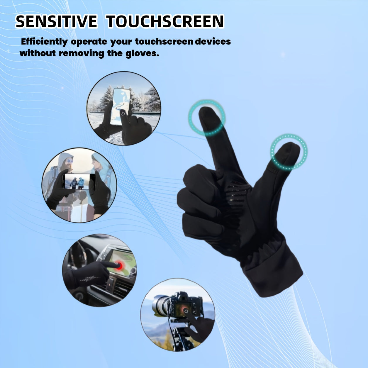 Winter Thermal Touchscreen Gloves – Warm, Windproof & Smartphone Friendly