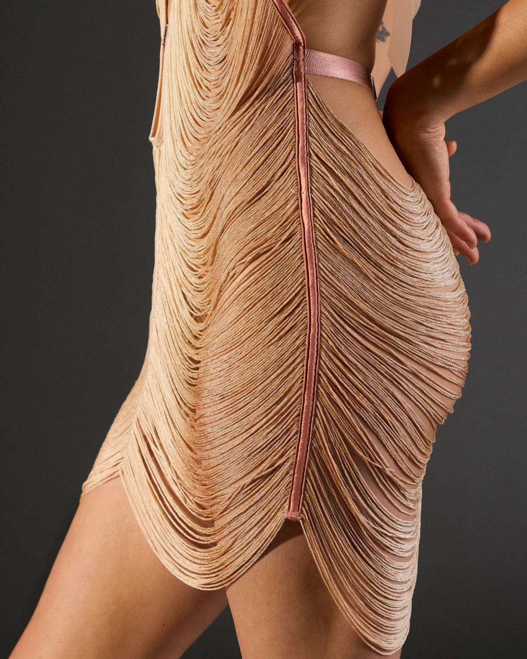 Allure Fringe Slip Dress™ — Sheer Halter Mini