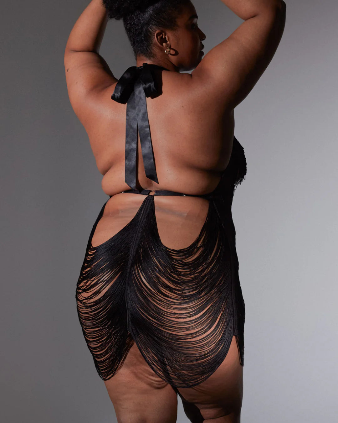 Allure Fringe Slip Dress™ — Sheer Halter Mini
