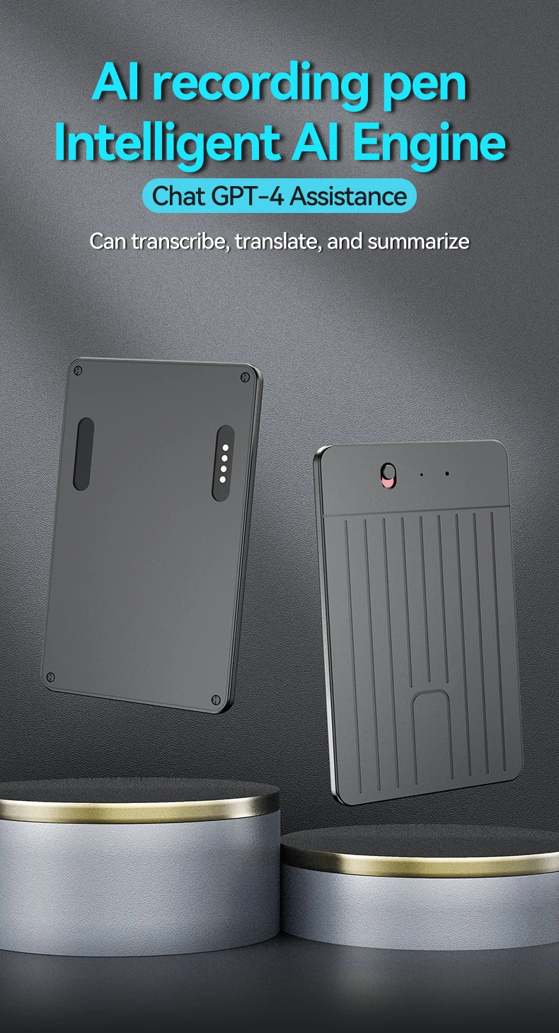 Intelligent AI ChatGPT-4 App Phone Call Voice Recorder 8-128GB Transcribe Summarize Sound Device Audio Dictaphone
