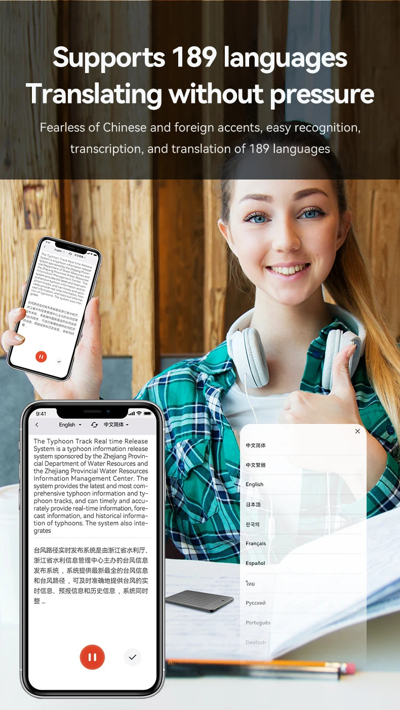 Intelligent AI ChatGPT-4 App Phone Call Voice Recorder 8-128GB Transcribe Summarize Sound Device Audio Dictaphone