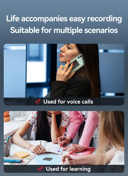 Intelligent AI ChatGPT-4 App Phone Call Voice Recorder 8-128GB Transcribe Summarize Sound Device Audio Dictaphone