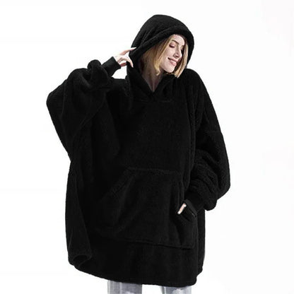 Women’s Winter Thick Fleece Hooded Jacket – Soft, Warm & Elegant Pullover Coat (Unisex)