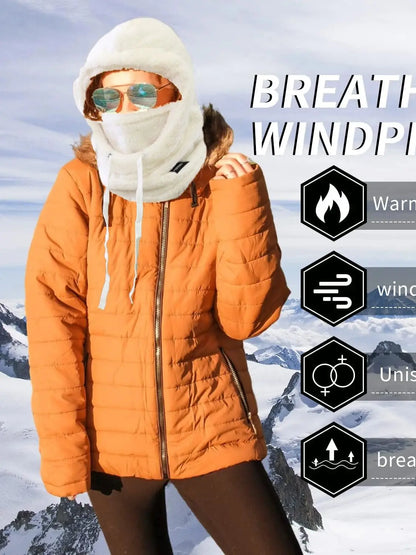 Winter Warm Balaclava Thermal Windproof Ski Hood Motocycle Face Cover Polar Fleece Adjustable Cycling Neck Cover Full Face Mask