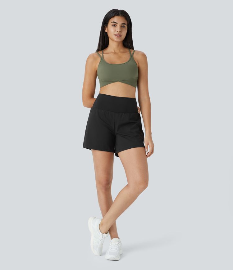 Allure 2-in-1 High-Waisted Yoga Shorts with Pockets