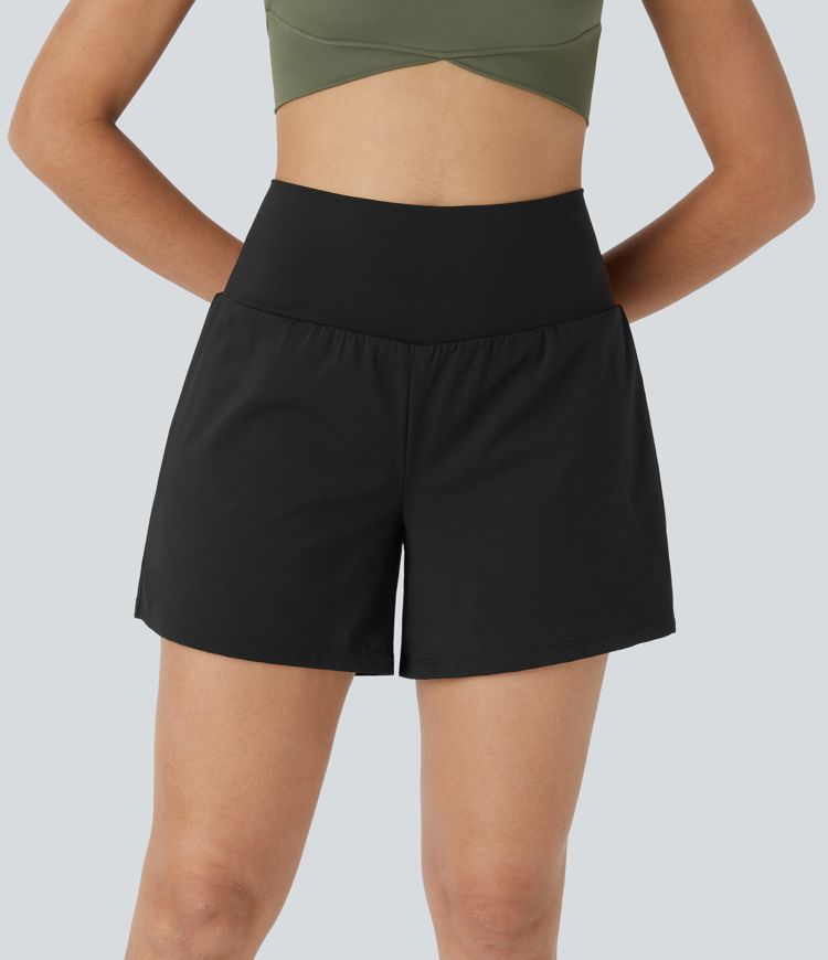 Allure 2-in-1 High-Waisted Yoga Shorts with Pockets