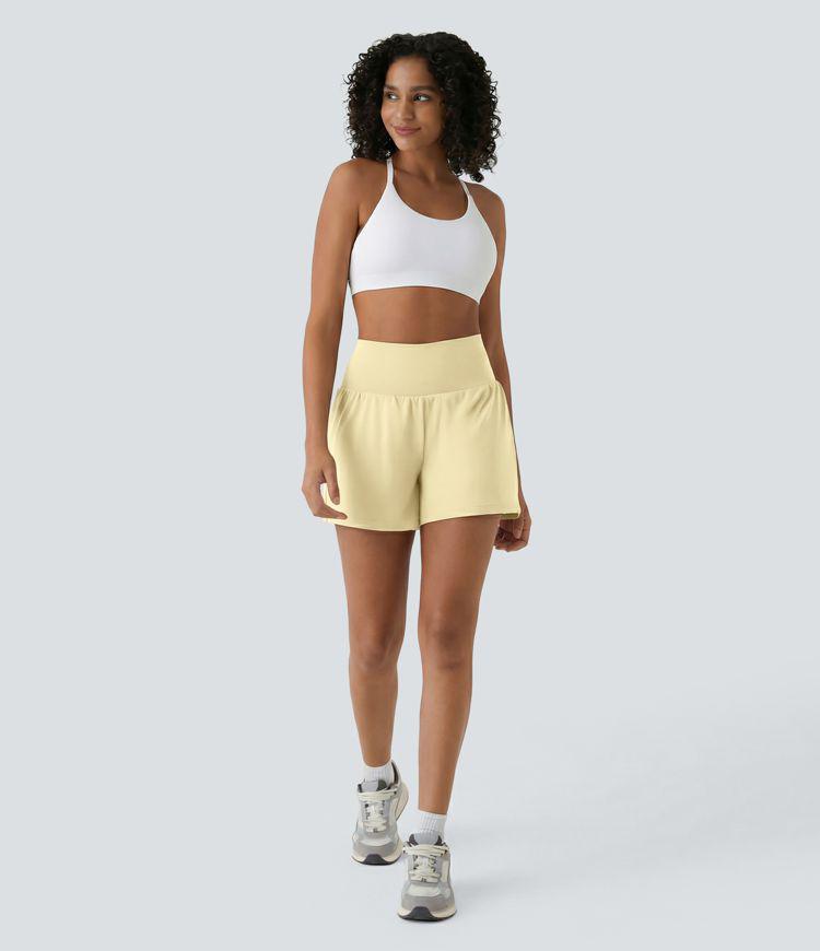 Allure 2-in-1 High-Waisted Yoga Shorts with Pockets