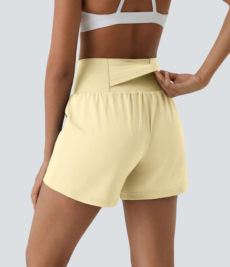 Allure 2-in-1 High-Waisted Yoga Shorts with Pockets