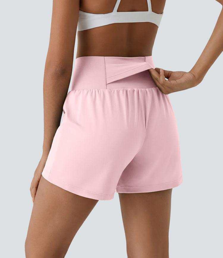 Allure 2-in-1 High-Waisted Yoga Shorts with Pockets