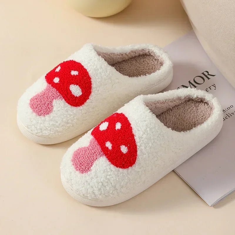 Cozy Ghost Face Fuzzy Slippers – Unisex Winter Plush Anti - Slip Indoor Shoes - BeyoutifulSpot®