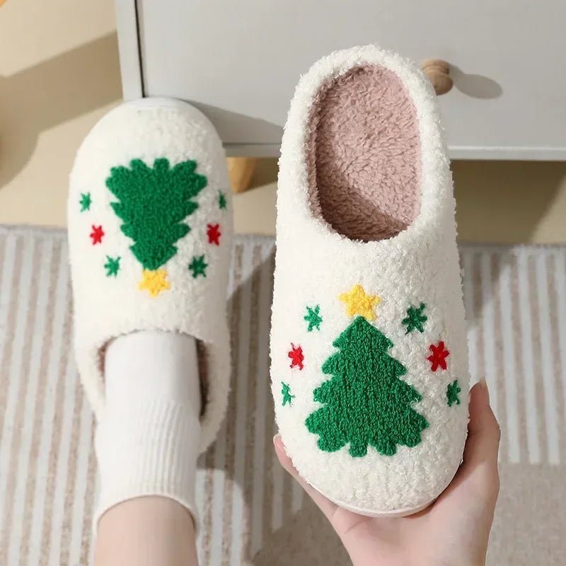 Cozy Ghost Face Fuzzy Slippers – Unisex Winter Plush Anti - Slip Indoor Shoes - BeyoutifulSpot®