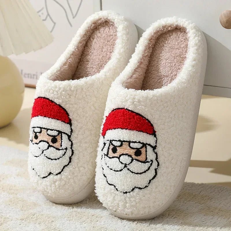 Cozy Ghost Face Fuzzy Slippers – Unisex Winter Plush Anti - Slip Indoor Shoes - BeyoutifulSpot®