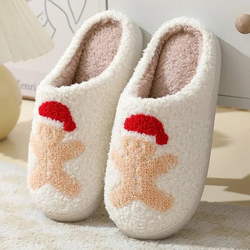 Cozy Ghost Face Fuzzy Slippers – Unisex Winter Plush Anti - Slip Indoor Shoes - BeyoutifulSpot®
