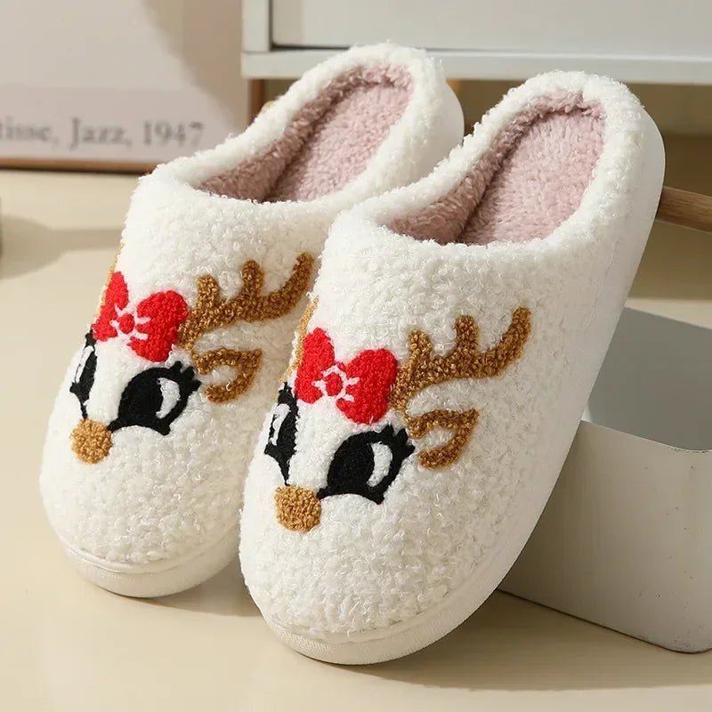 Cozy Ghost Face Fuzzy Slippers – Unisex Winter Plush Anti - Slip Indoor Shoes - BeyoutifulSpot®