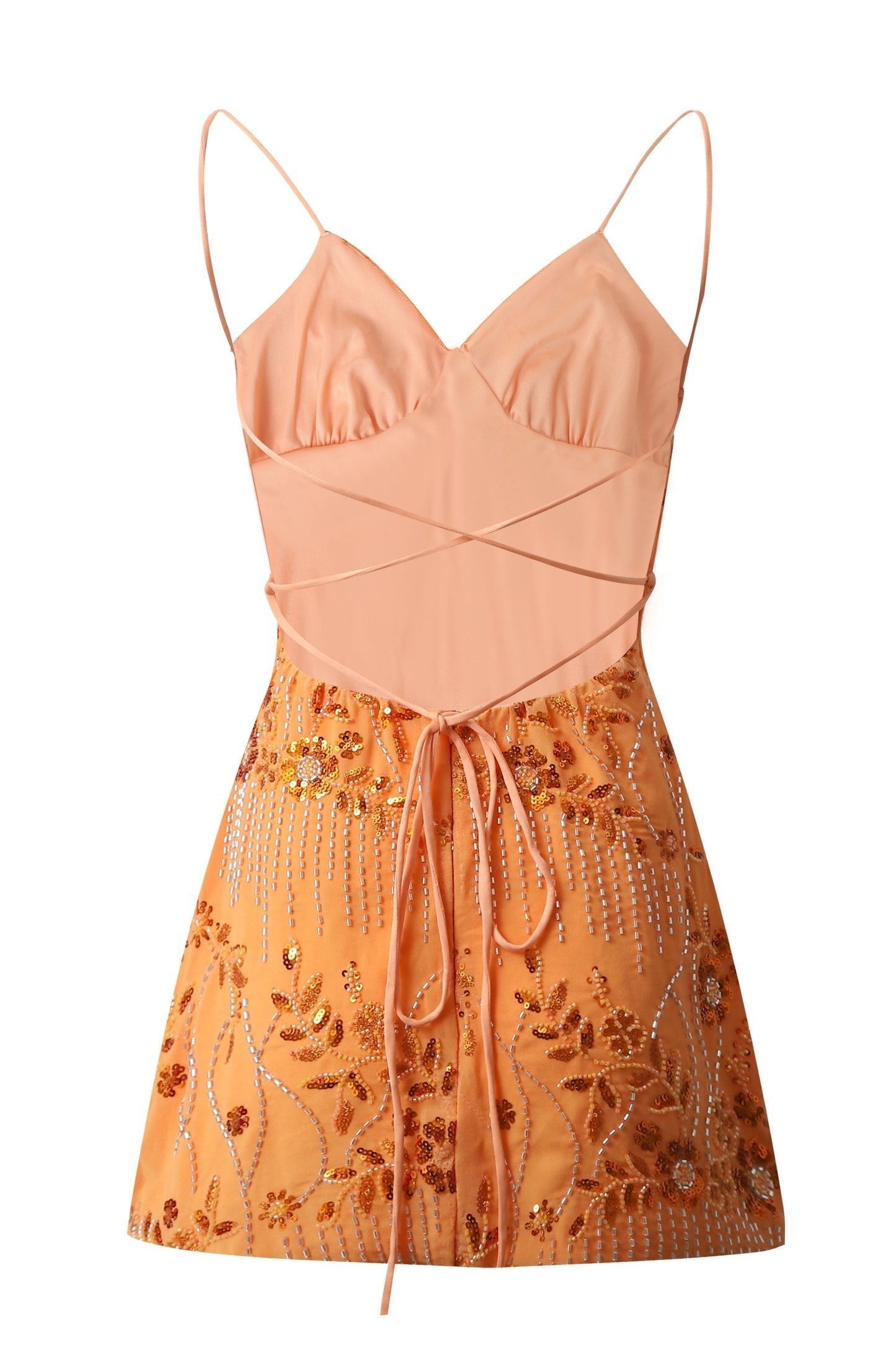 Floral Beaded Embroidery Mini Dress - BYS