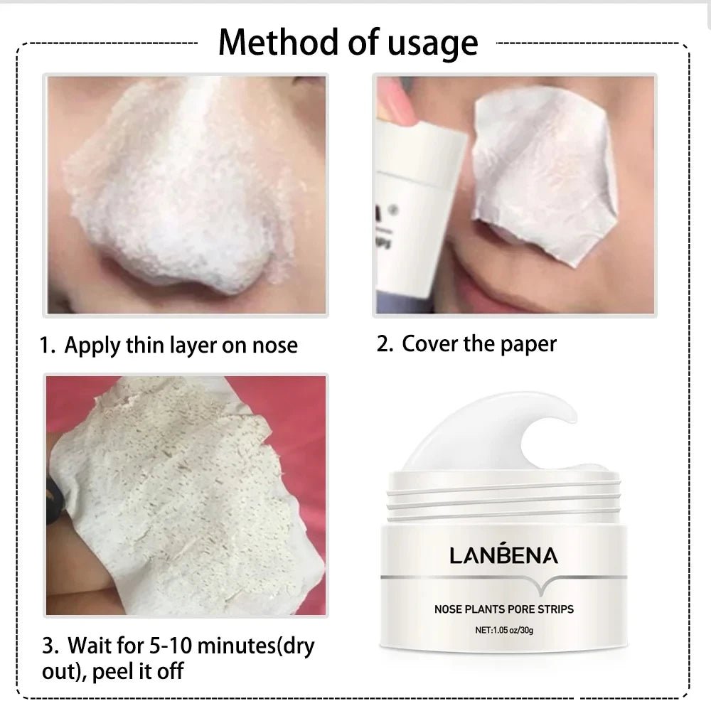 LANBENA Face Mask Blackhead Remover Skin Care Nose Mask Pore Strip Deep cleaning Peeling Acne Treatment Facial Mask - BeyoutifulSpot®