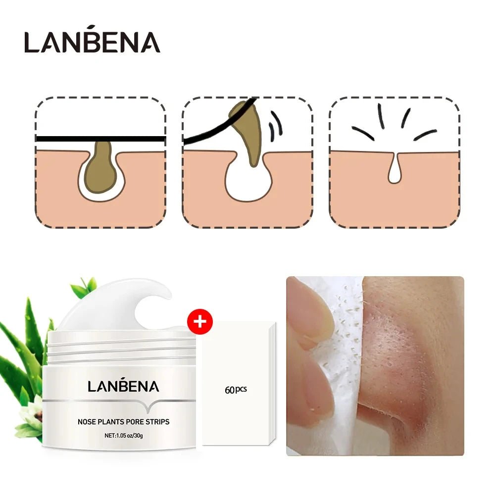 LANBENA Face Mask Blackhead Remover Skin Care Nose Mask Pore Strip Deep cleaning Peeling Acne Treatment Facial Mask - BeyoutifulSpot®