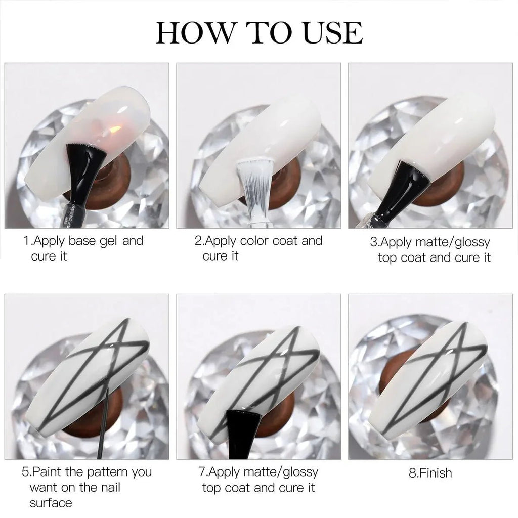 Reflective Glitter Nail Liner Set - 2/4/6pcs - BeyoutifulSpot®