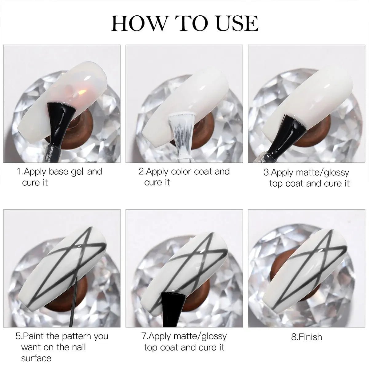 Reflective Glitter Nail Liner Set - 2/4/6pcs - BeyoutifulSpot®