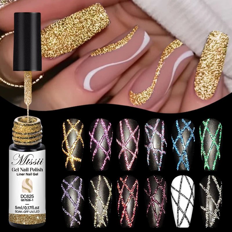 Reflective Glitter Nail Liner Set - 2/4/6pcs - BeyoutifulSpot®
