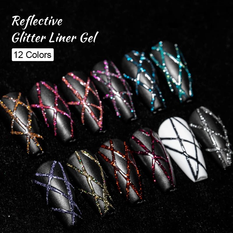 Reflective Glitter Nail Liner Set - 2/4/6pcs - BeyoutifulSpot®