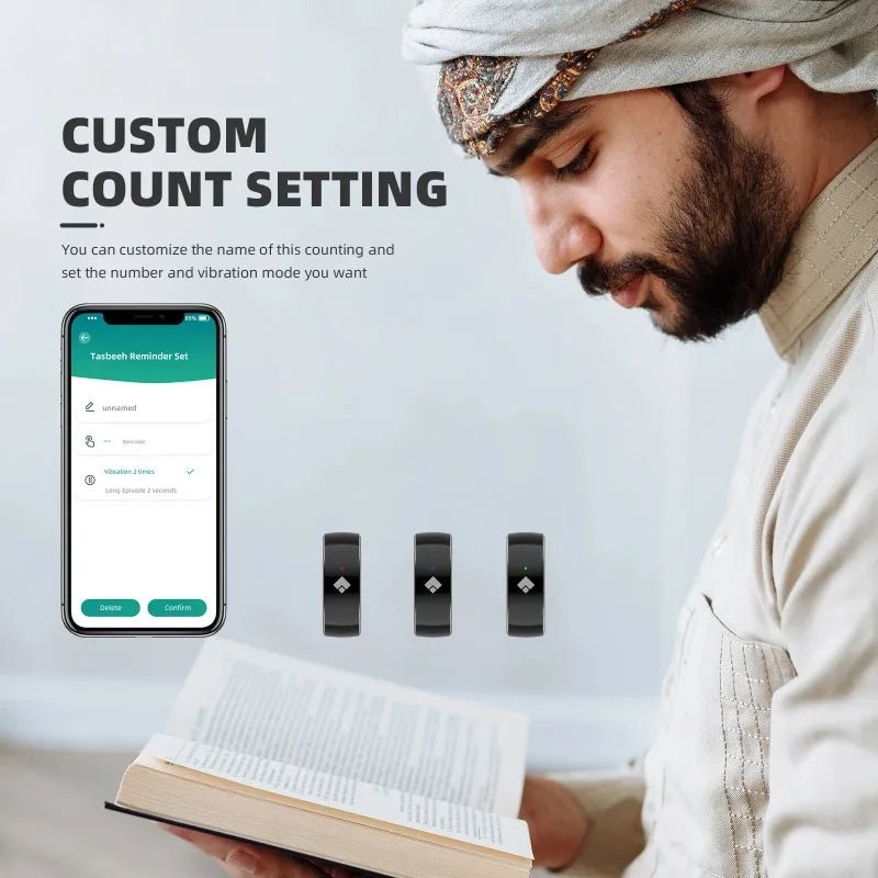 Smart Tasbih Counter Ring - Digital Zikr Tracker with Qibla Finder - BeyoutifulSpot®