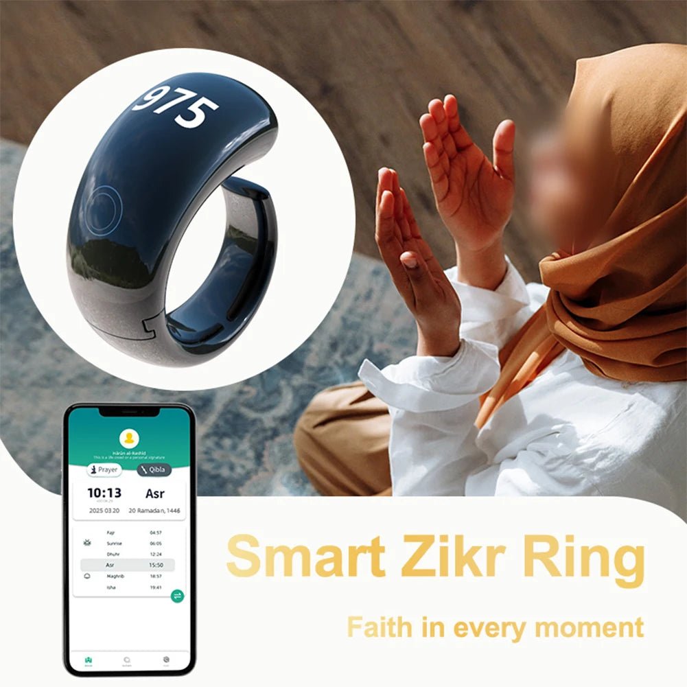 Smart Tasbih Ring - Waterproof Prayer Reminder & Digital Counter - BeyoutifulSpot®