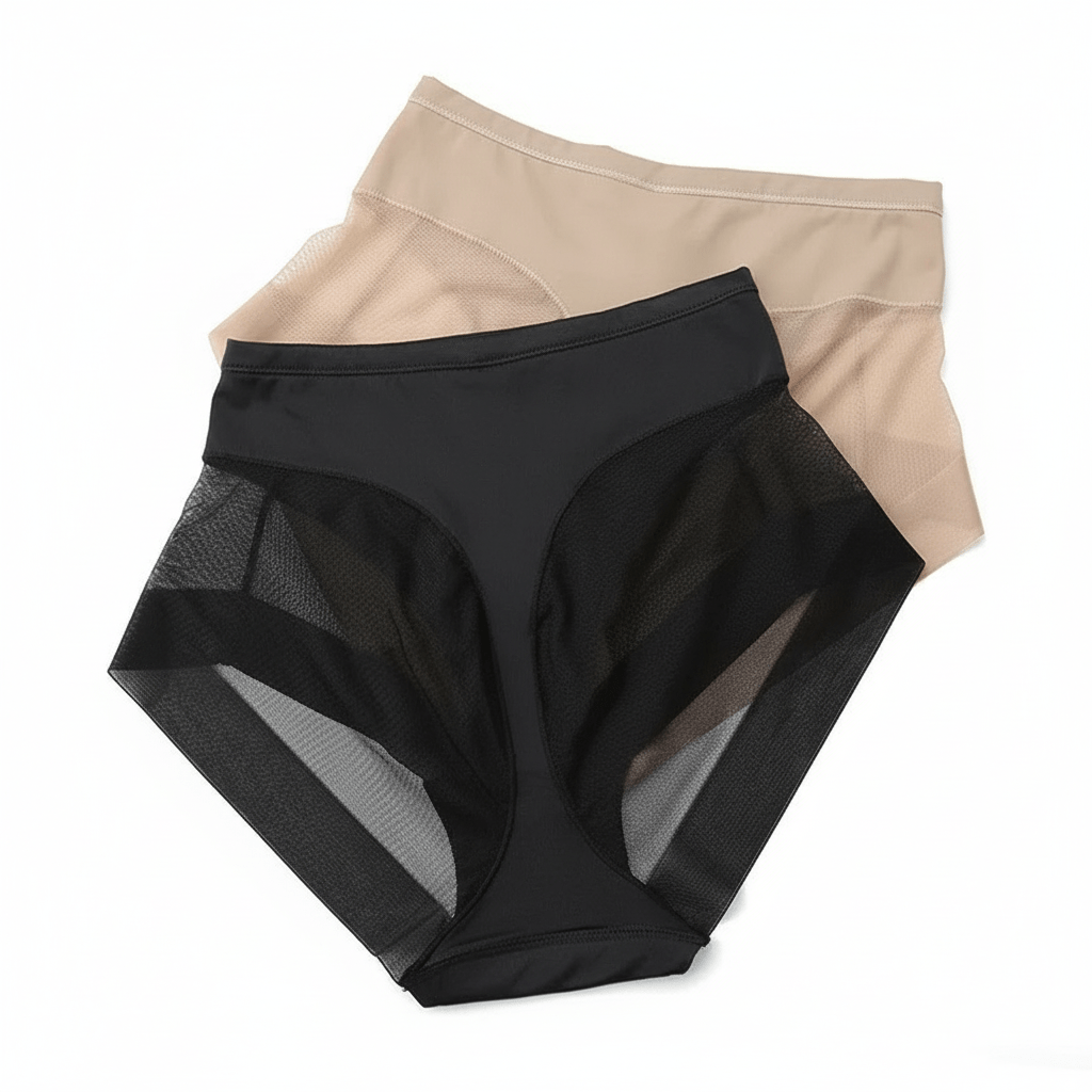 Stripe Undetectable High Waist Shaping Panty - Tummy Control & Tulle Bands | Premium Shapewear - BeyoutifulSpot®