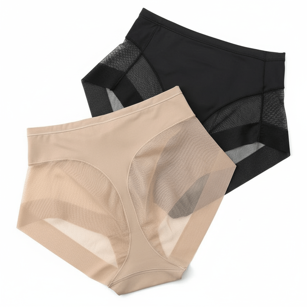 Stripe Undetectable High Waist Shaping Panty - Tummy Control & Tulle Bands | Premium Shapewear - BeyoutifulSpot®