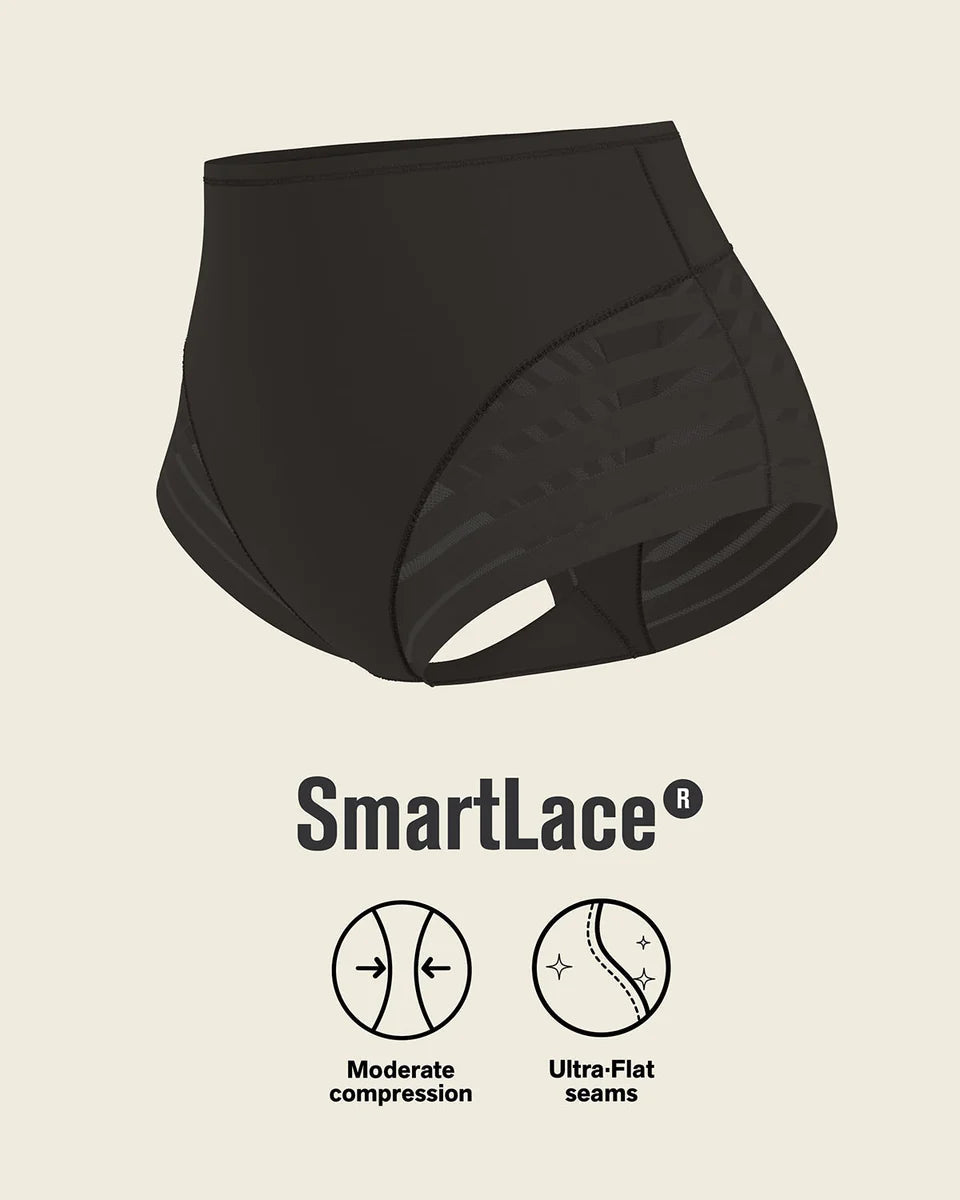 Stripe Undetectable High Waist Shaping Panty - Tummy Control & Tulle Bands | Premium Shapewear - BeyoutifulSpot®