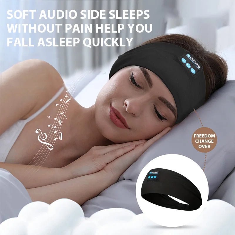 Wireless Bluetooth Headband Sleeping Headphones Sports Earphone/Headscar Music Hat with HD Stereo Speakers Eye Mask for Side Sl - BeyoutifulSpot®